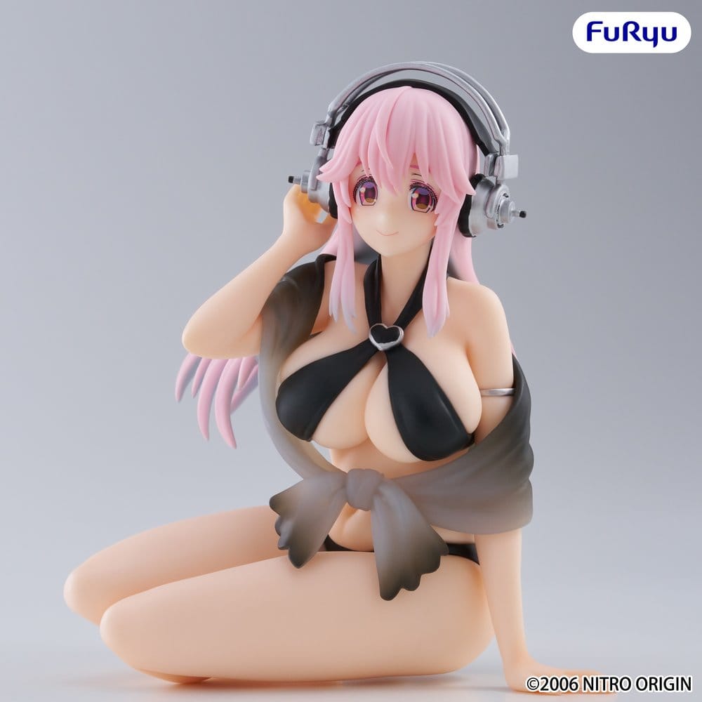 Super Sonico Noodle Stopper PVC Statue Super Sonico Swimsuit Black Color Ver. 10 cm Image 1