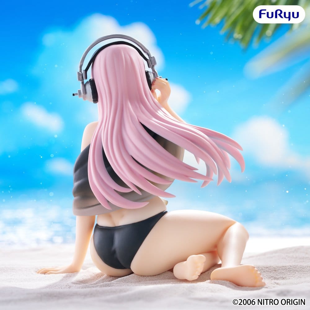 Super Sonico Noodle Stopper PVC Statue Super Sonico Swimsuit Black Color Ver. 10 cm Image 4