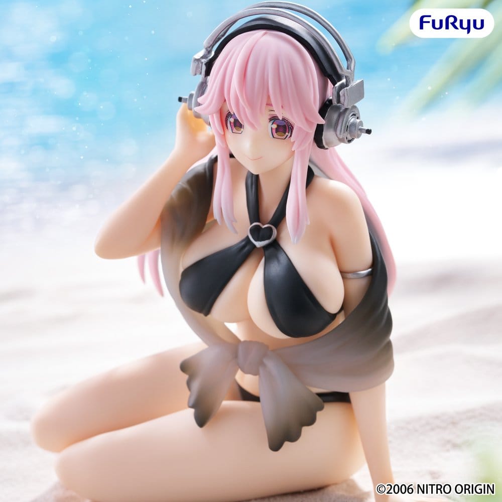 Super Sonico Noodle Stopper PVC Statue Super Sonico Swimsuit Black Color Ver. 10 cm Image 5