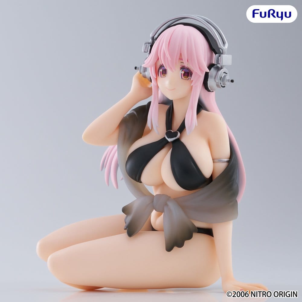Super Sonico Noodle Stopper PVC Statue Super Sonico Swimsuit Black Color Ver. 10 cm Image 6