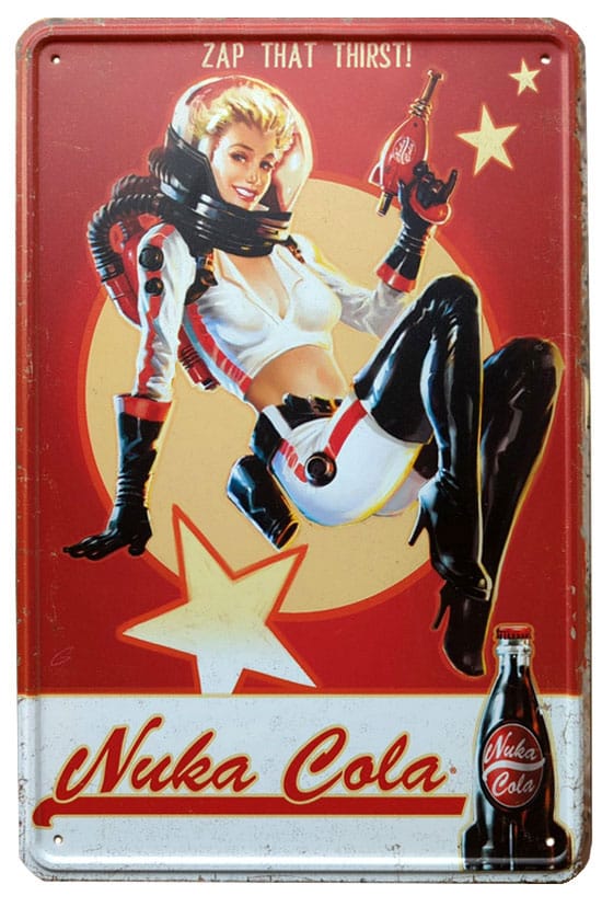 Fallout Me­tall­schild Nuka Cola Girl Image