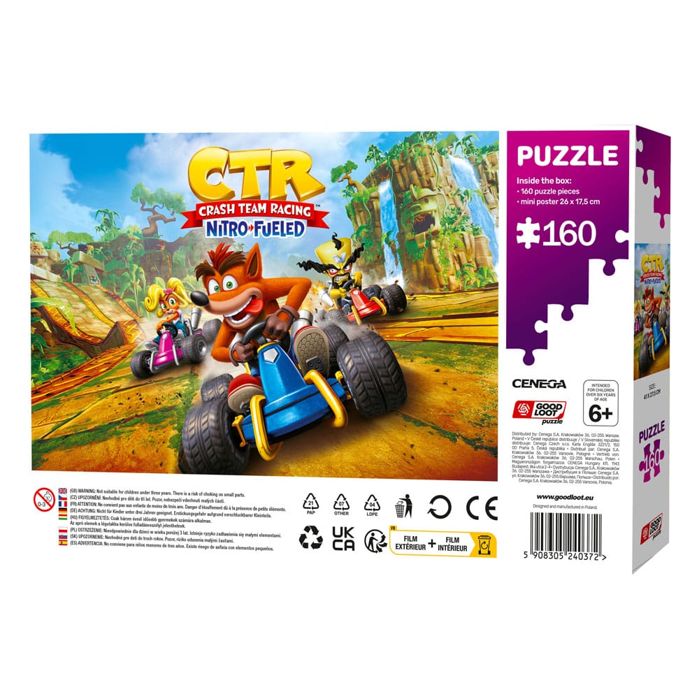 Crash Bandicoot Kids Puzzle Team Racing Nitro-Fueled (160 Teile) Image 2