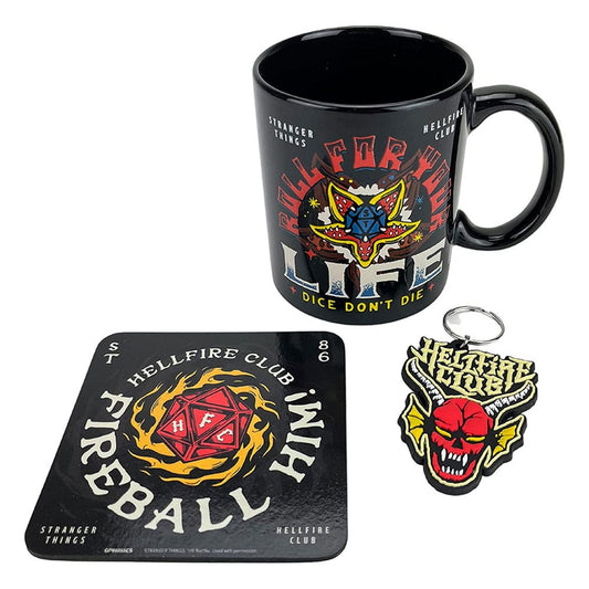 Stranger Things Tasse, Untersetzer und Schlüsselanhänger Set Hellfire Image 1