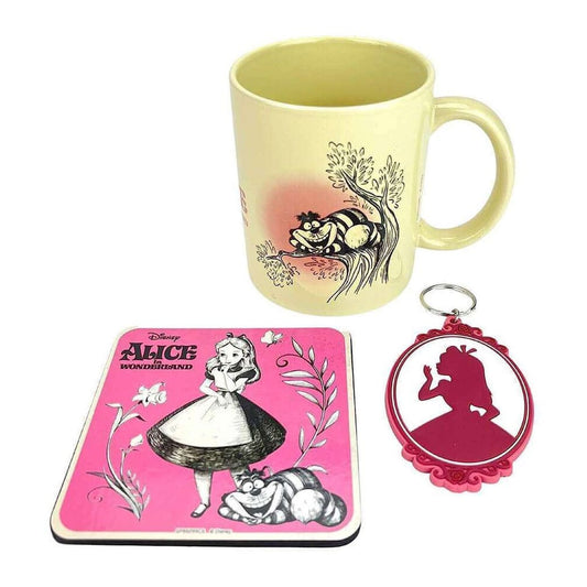 Disney Tasse, Untersetzer und Schlüsselanhänger Alice in Wunderland Vintage Image 1