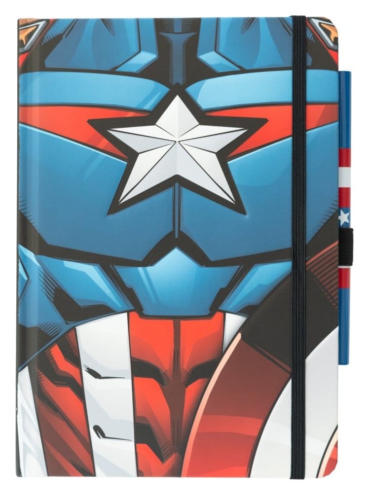 Marvel Captain America Premium Notizbuch mit Stift Uniform A5 Image 1