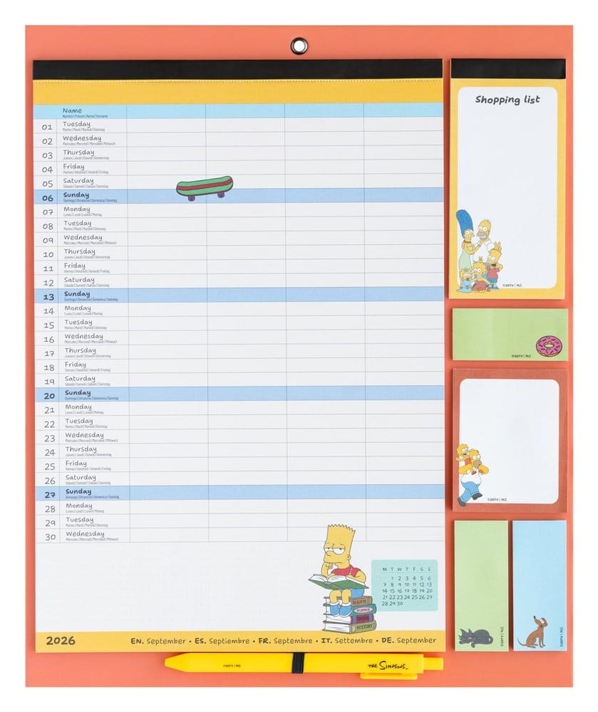 The Simpsons magnetischer Planer 2026/27 30 x 35 cm Image 3