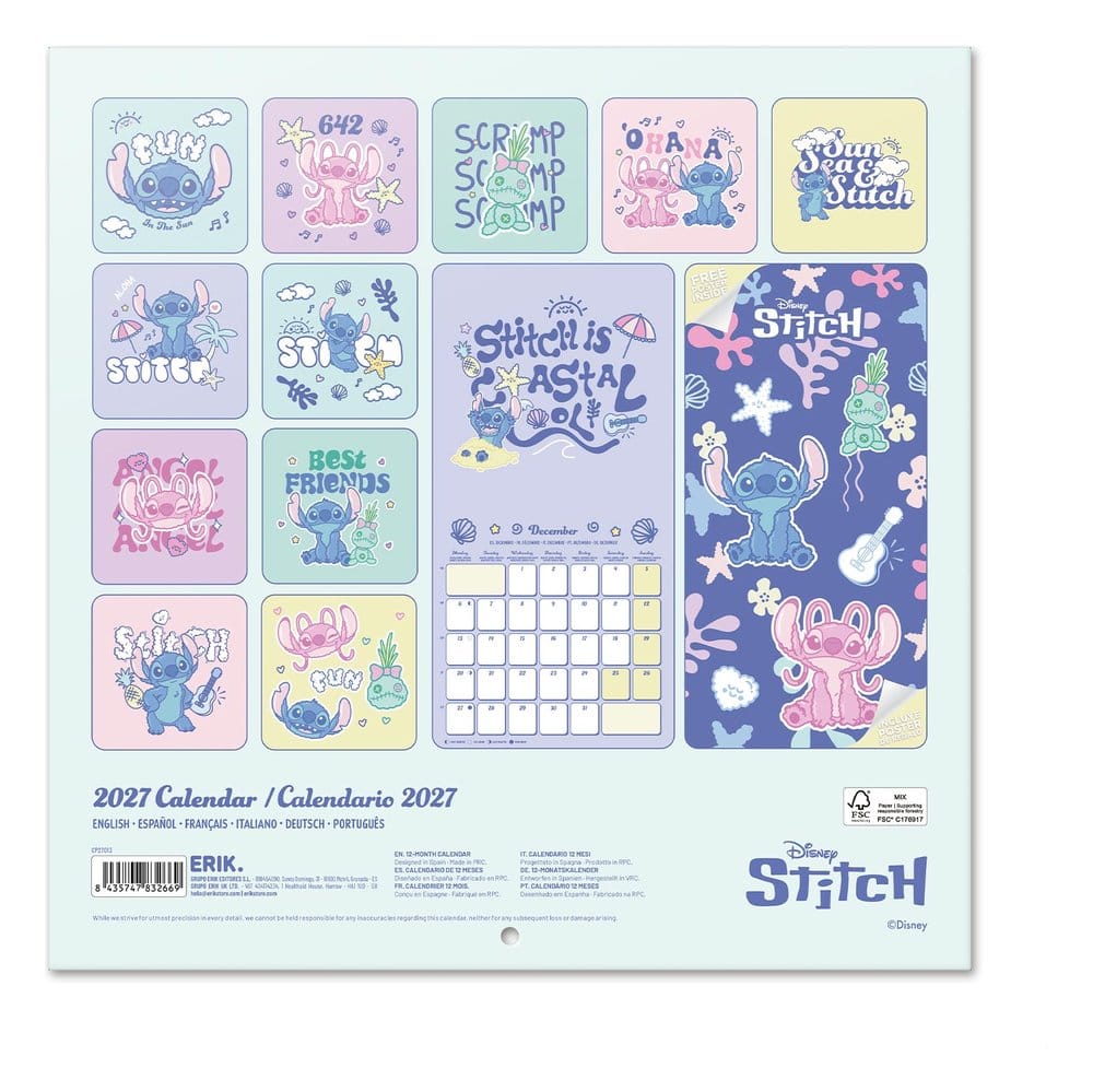 Disney Stitch Wandkalender 2027 30 x 30 cm Image 2