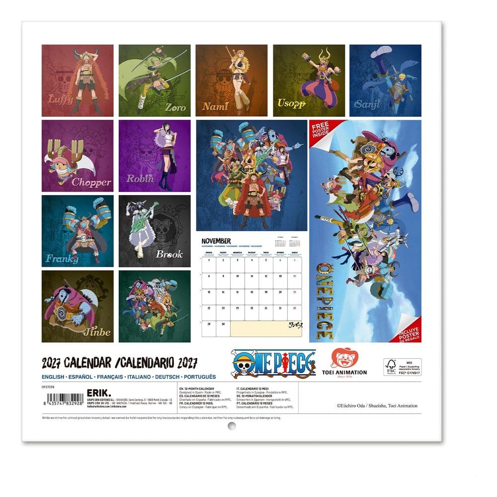 One Piece Wandkalender 2027 30 x 30 cm Image 2