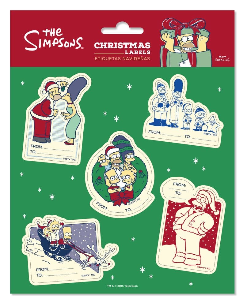 Die Simpsons Selbstklebende Weihnachtsetiketten Premium (10) Image 1