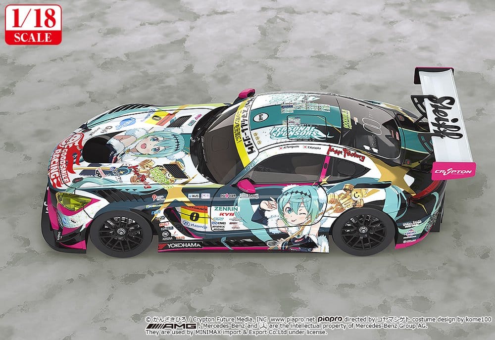 Hatsune Miku GT Project Fahrzeug 1/18 Good Smile Hatsune Miku AMG 2018 Final Race Ver. 26 cm Image 4
