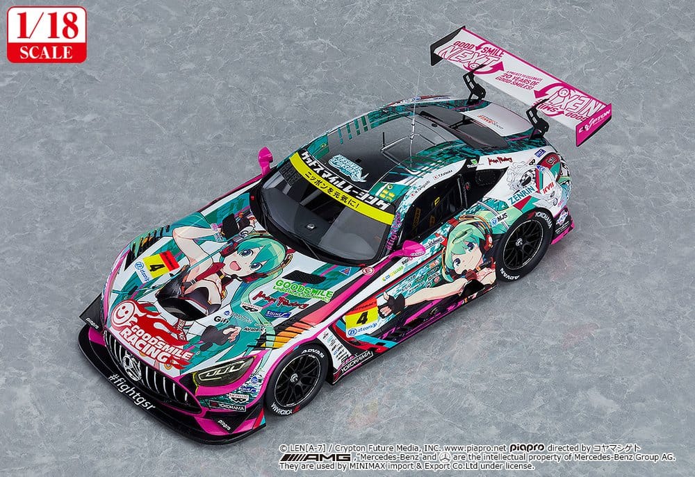 Hatsune Miku GT Project Fahrzeug 1/18 Good Smile Hatsune Miku AMG 2020 SUPER GT Okayama Test Ver. 26 cm Image 2