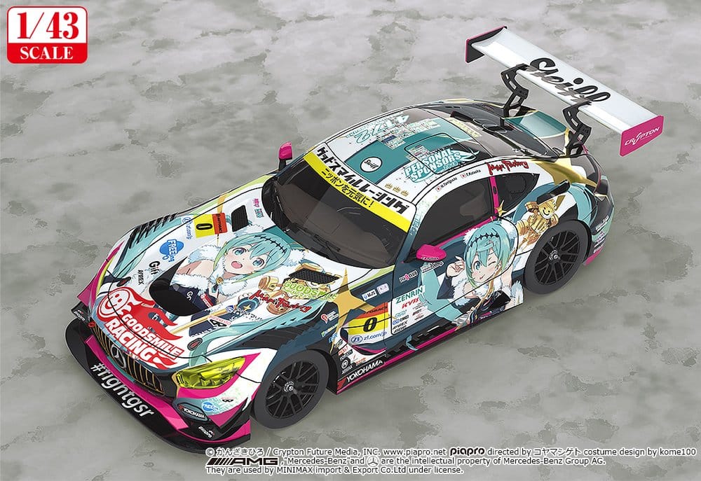 Hatsune Miku GT Project Fahrzeug 1/43 Good Smile Hatsune Miku AMG 2018 Final Race Ver. 11 cm Image 2