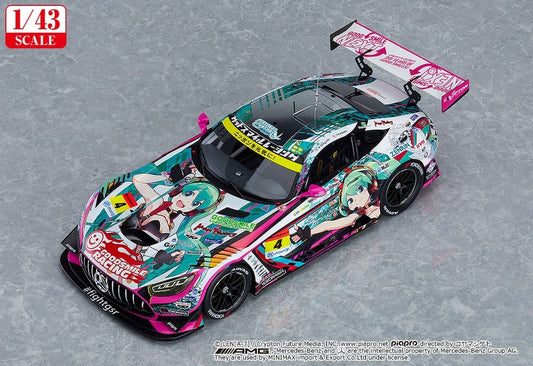 Hatsune Miku GT Project Fahrzeug 1/43 Good Smile Hatsune Miku AMG 2020 SUPER GT Okayama Test Ver. 11 cm Image 2