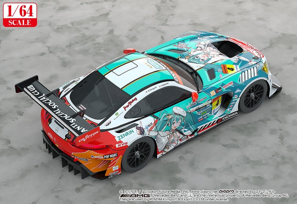 Hatsune Miku GT Project Fahrzeug 1/64 AMG 2023 Season Opening Ver. 7 cm Image 3