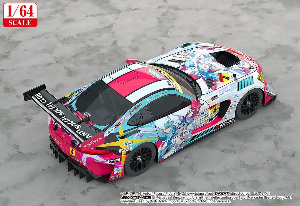 Hatsune Miku GT Project Fahrzeug 1/64 AMG 2024 Season Opening Ver. 7 cm Image 3