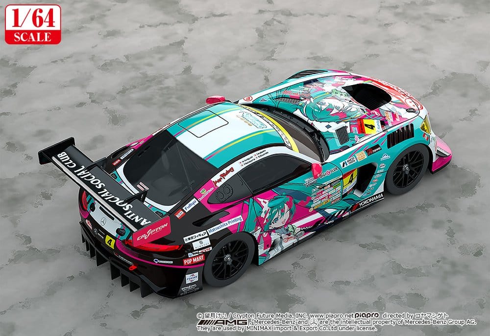 Hatsune Miku GT Project Fahrzeug 1/64 AMG 2025 Presentation Ver. 7 cm Image 3
