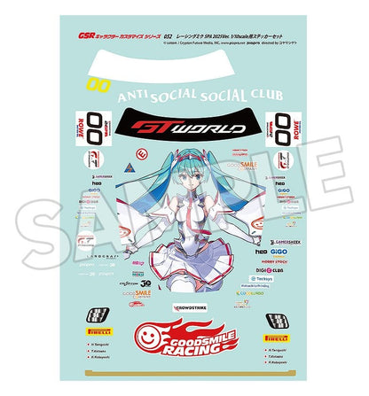 Hatsune Miku GSR Character Customization Series 052 Sticker Set for GSR Cars 1/10 Racing Miku SPA 2025 Ver. Image 2