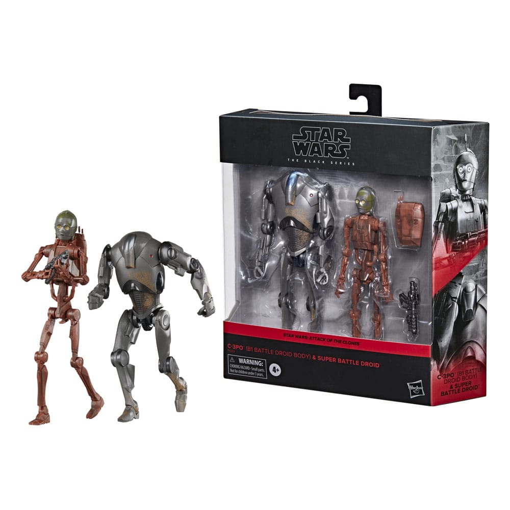 Star Wars Episode II Black Series Actionfiguren 2er-Pack C-3PO (B1 Battle Droid Body) & Super Battle Droid 15 cm Image 3