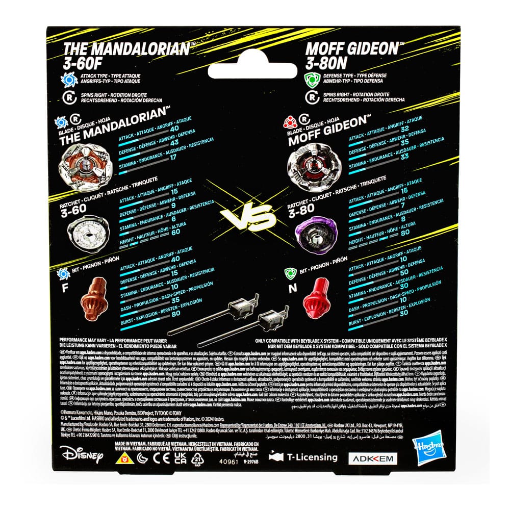 Beyblade X und Star Wars Collab The Mandalorian 3-60F vs. Moff Gideon 3-80N Image 2