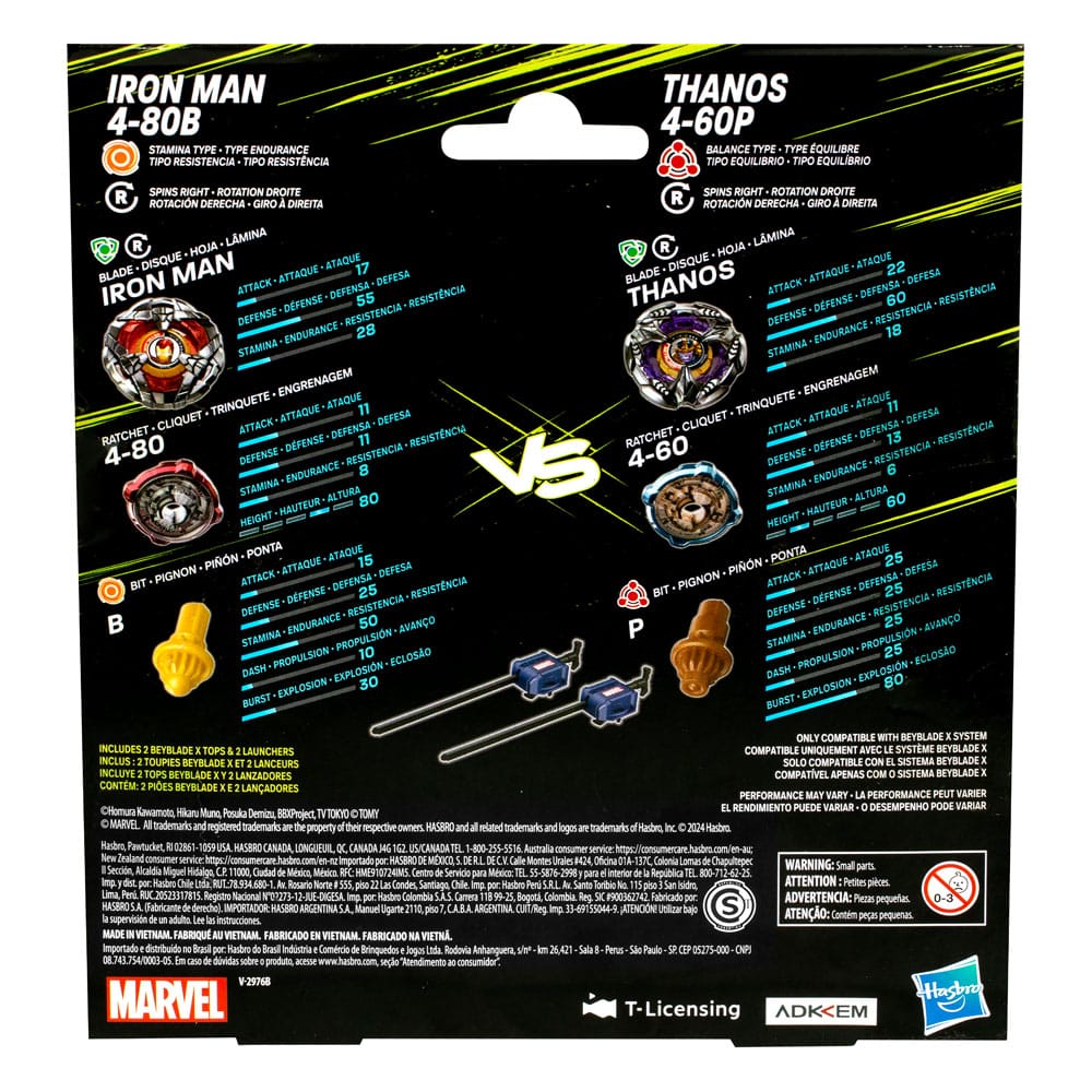 Beyblade X Marvel Collab Iron Man 4-80B vs. Thanos 4-60P Image 4