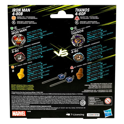 Beyblade X Marvel Collab Iron Man 4-80B vs. Thanos 4-60P Image 4