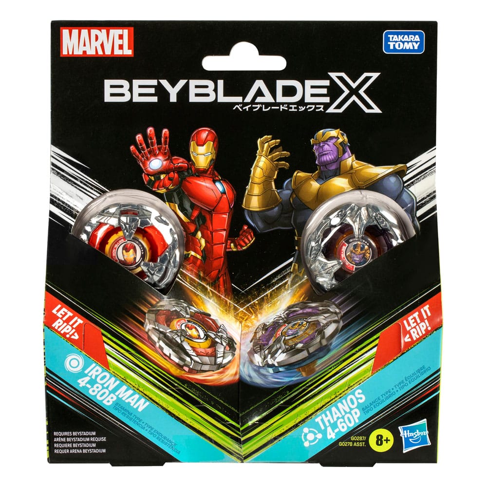 Beyblade X Marvel Collab Iron Man 4-80B vs. Thanos 4-60P Image 5