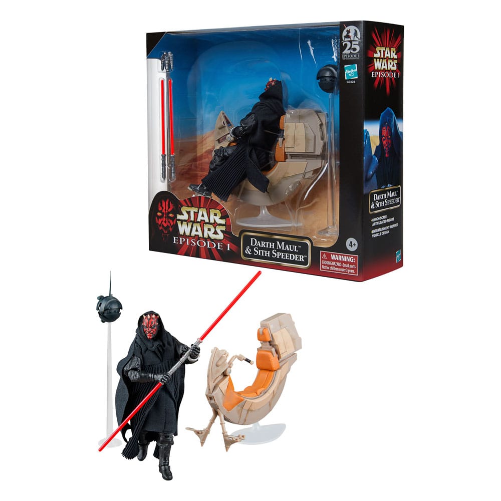 Star Wars Episode I Black Series Fahrzeug mit Actionfigur Darth Maul & Sith Speeder 25th Anniversary Image 3