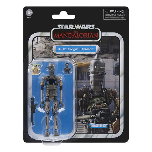 Star Wars: The Mandalorian Vintage Collection Actionfiguren 3er-Pack IG-12, Grogu & Anzellan 10 cm Image 2
