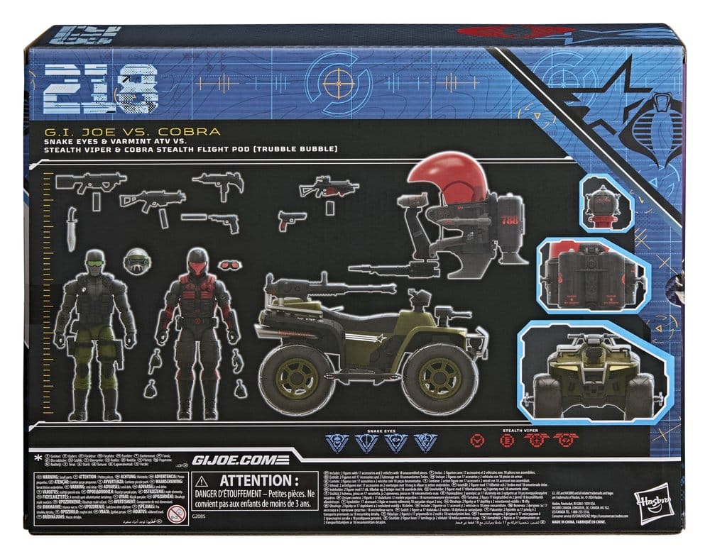 G.I. Joe Classified Series Actionfiguren & Fahrzeuge Set Snake Eyes & Varmint ATV vs. Stealth Viper & Cobra Stealth Flight Pod (Trubble Bubble) 15 cm Image 2