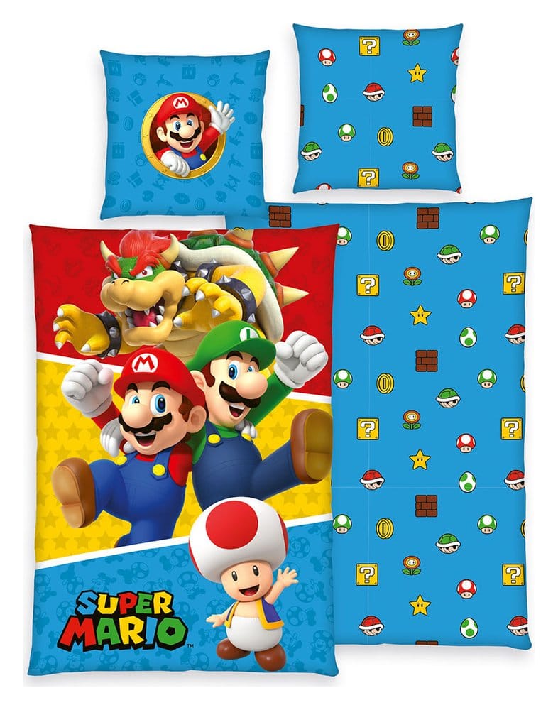 Pokémon Bettwäsche Super Mario (Mario, Luigi, Toad, Bowser) 135 x 200 cm Image
