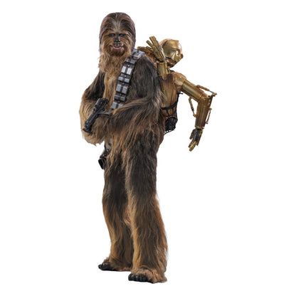 Star Wars Episode V Movie Masterpiece Actionfigur 1/6 Chewbacca with Disassembled C-3PO 36 cm Image 1