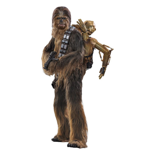 Star Wars Episode V Movie Masterpiece Actionfigur 1/6 Chewbacca with Disassembled C-3PO 36 cm Image 1