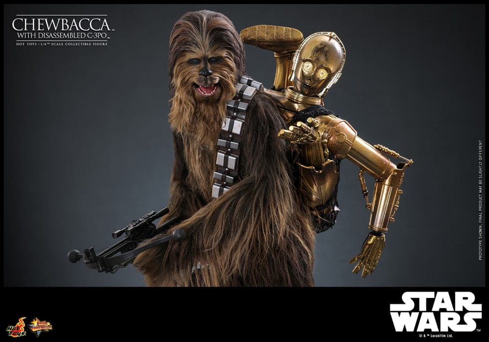 Star Wars Episode V Movie Masterpiece Actionfigur 1/6 Chewbacca with Disassembled C-3PO 36 cm Image 3