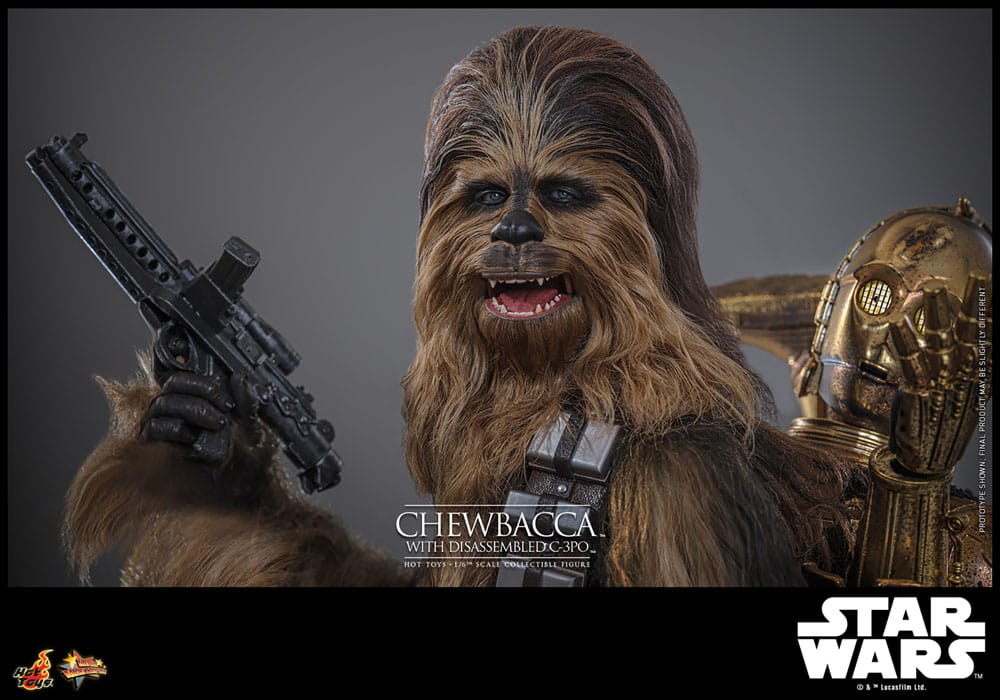 Star Wars Episode V Movie Masterpiece Actionfigur 1/6 Chewbacca with Disassembled C-3PO 36 cm Image 5