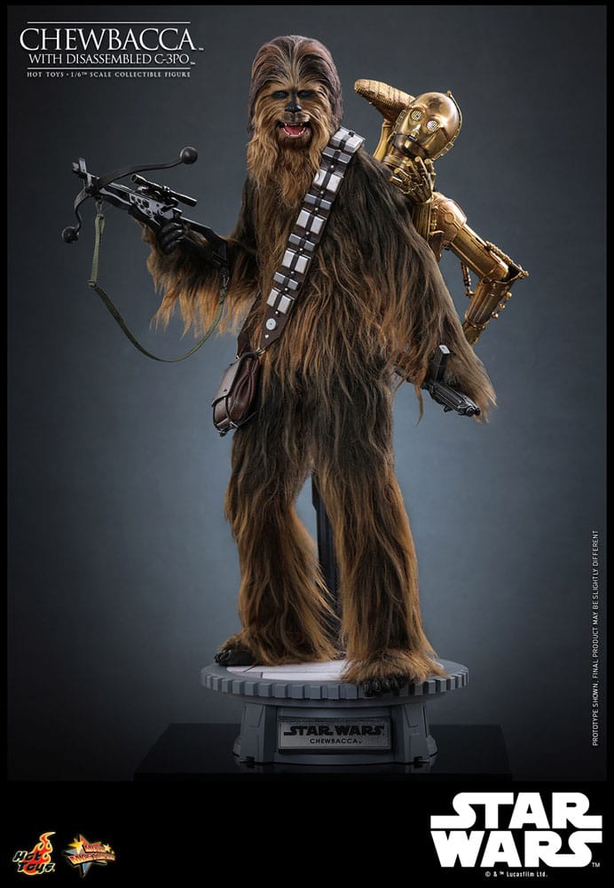 Star Wars Episode V Movie Masterpiece Actionfigur 1/6 Chewbacca with Disassembled C-3PO 36 cm Image 7