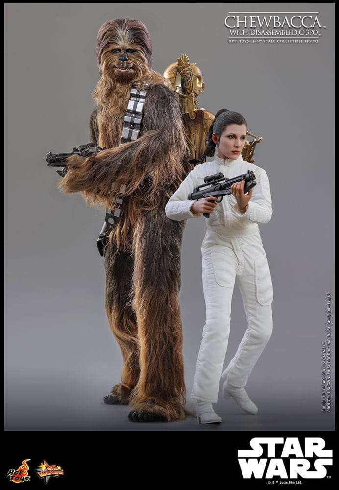 Star Wars Episode V Movie Masterpiece Actionfigur 1/6 Chewbacca with Disassembled C-3PO 36 cm Image 10