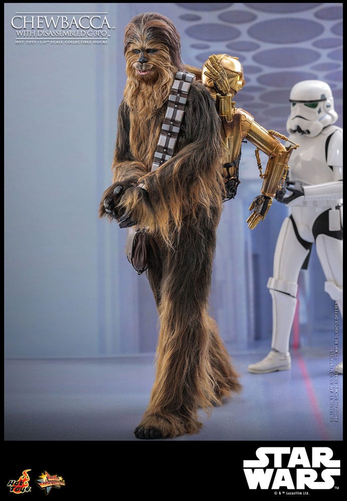 Star Wars Episode V Movie Masterpiece Actionfigur 1/6 Chewbacca with Disassembled C-3PO 36 cm Image 13