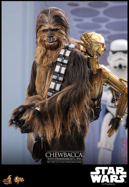 Star Wars Episode V Movie Masterpiece Actionfigur 1/6 Chewbacca with Disassembled C-3PO 36 cm Image 14