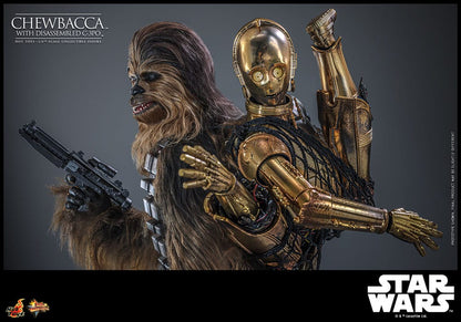 Star Wars Episode V Movie Masterpiece Actionfigur 1/6 Chewbacca with Disassembled C-3PO 36 cm Image 15