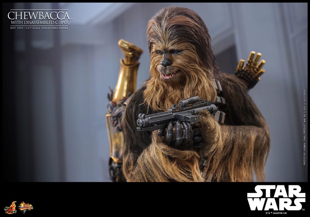 Star Wars Episode V Movie Masterpiece Actionfigur 1/6 Chewbacca with Disassembled C-3PO 36 cm Image 16