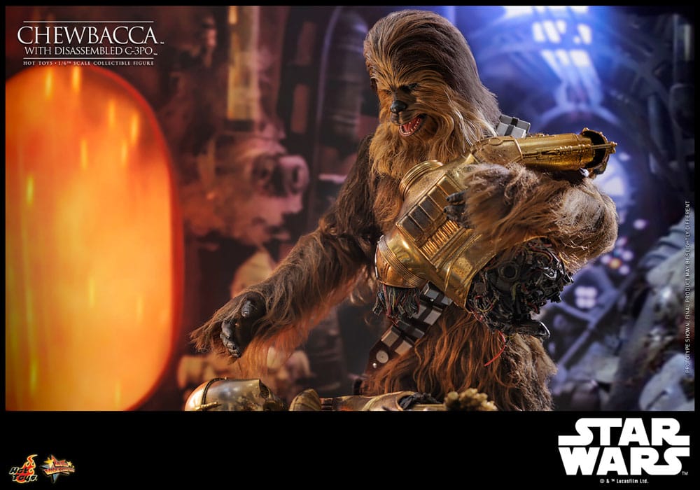 Star Wars Episode V Movie Masterpiece Actionfigur 1/6 Chewbacca with Disassembled C-3PO 36 cm Image 17