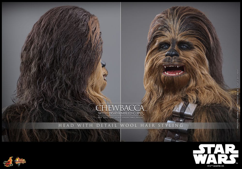 Star Wars Episode V Movie Masterpiece Actionfigur 1/6 Chewbacca with Disassembled C-3PO 36 cm Image 20
