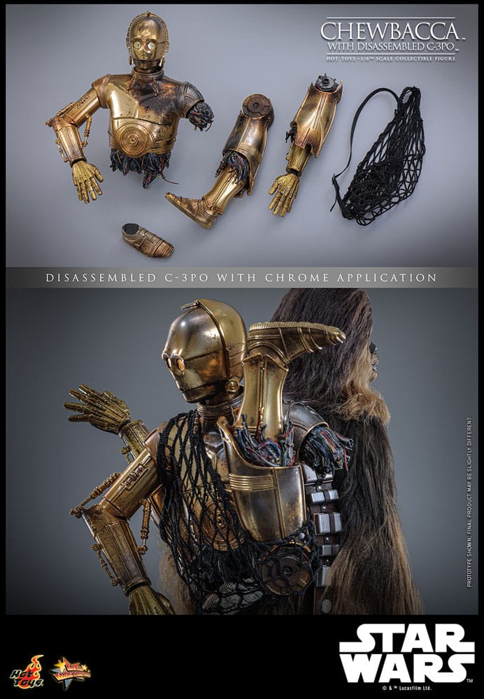 Star Wars Episode V Movie Masterpiece Actionfigur 1/6 Chewbacca with Disassembled C-3PO 36 cm Image 21