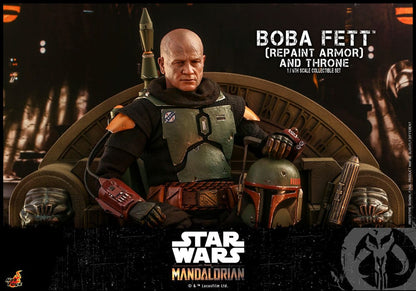 Star Wars: The Mandalorian Actionfigur 1/6 Boba Fett Repaint Armor and Throne Special Edition 30 cm Image 4