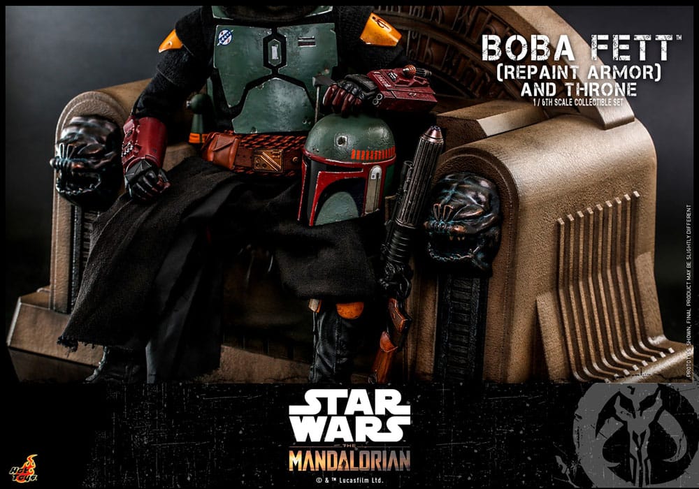 Star Wars: The Mandalorian Actionfigur 1/6 Boba Fett Repaint Armor and Throne Special Edition 30 cm Image 8