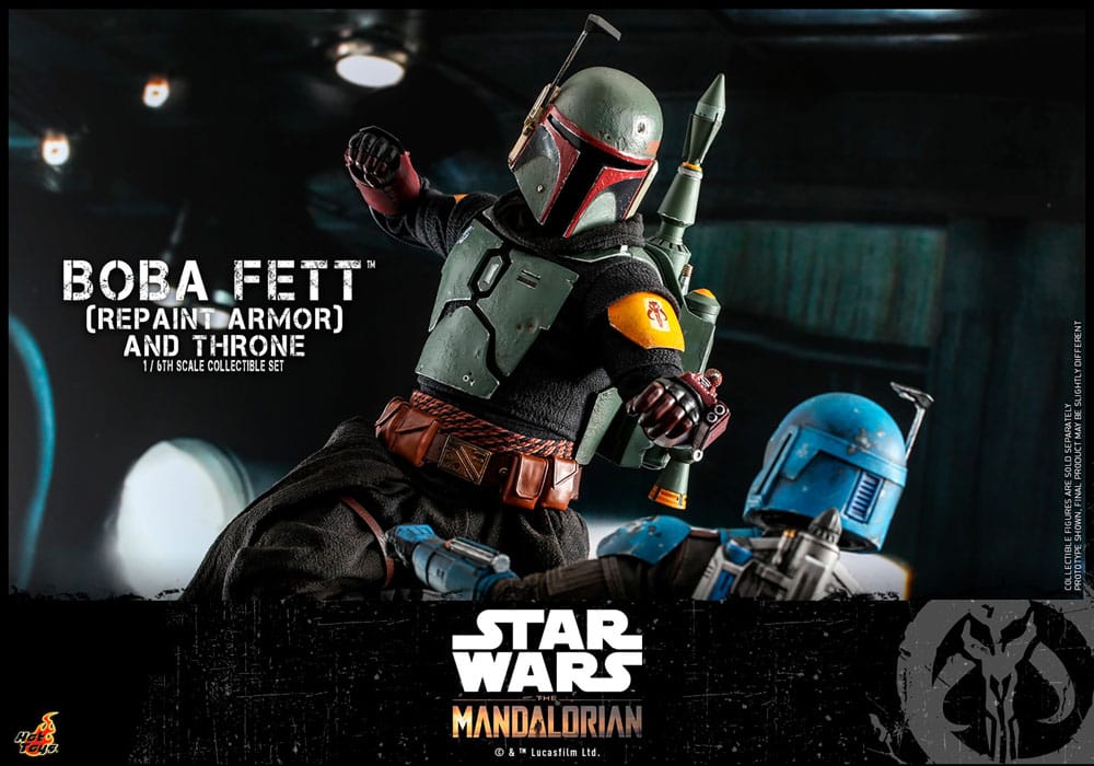 Star Wars: The Mandalorian Actionfigur 1/6 Boba Fett Repaint Armor and Throne Special Edition 30 cm Image 9