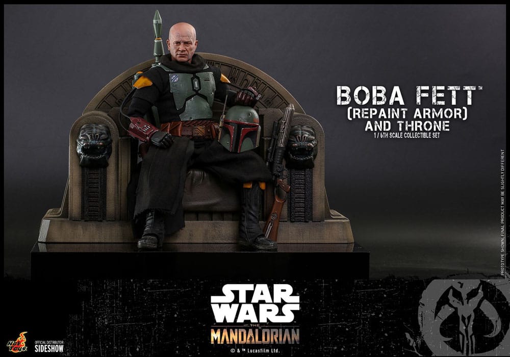 Star Wars: The Mandalorian Actionfigur 1/6 Boba Fett Repaint Armor and Throne Special Edition 30 cm Image 12