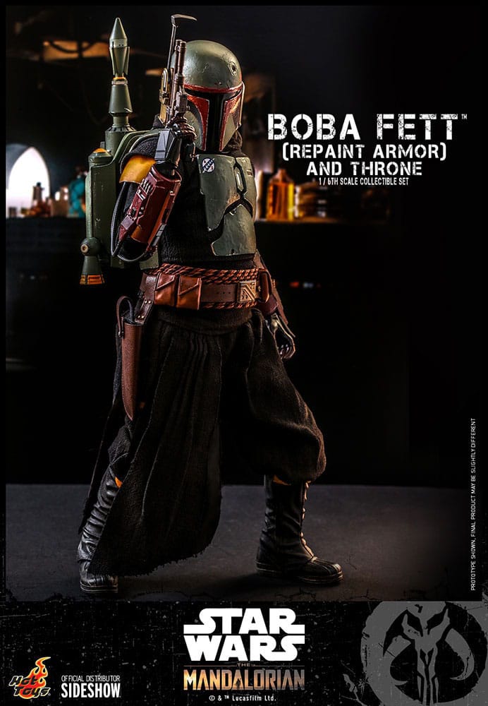 Star Wars: The Mandalorian Actionfigur 1/6 Boba Fett Repaint Armor and Throne Special Edition 30 cm Image 18
