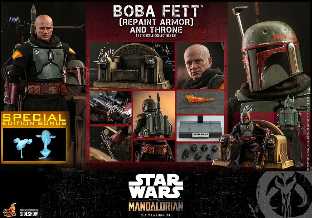 Star Wars: The Mandalorian Actionfigur 1/6 Boba Fett Repaint Armor and Throne Special Edition 30 cm Image 19