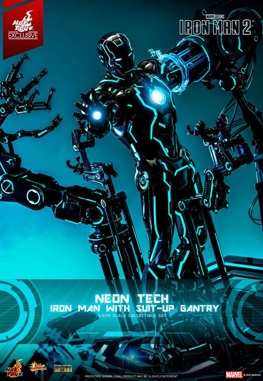 Iron Man 2 Actionfigur 1/6 Neon Tech Iron Man mit Suit-Up Gantry 32 cm Image 2